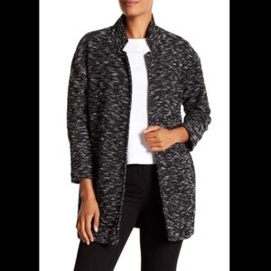 Open Front Car Coat | Light Tweed Style Jacket | Size S